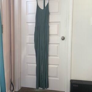 Teal Sleeveless Jumpsuit